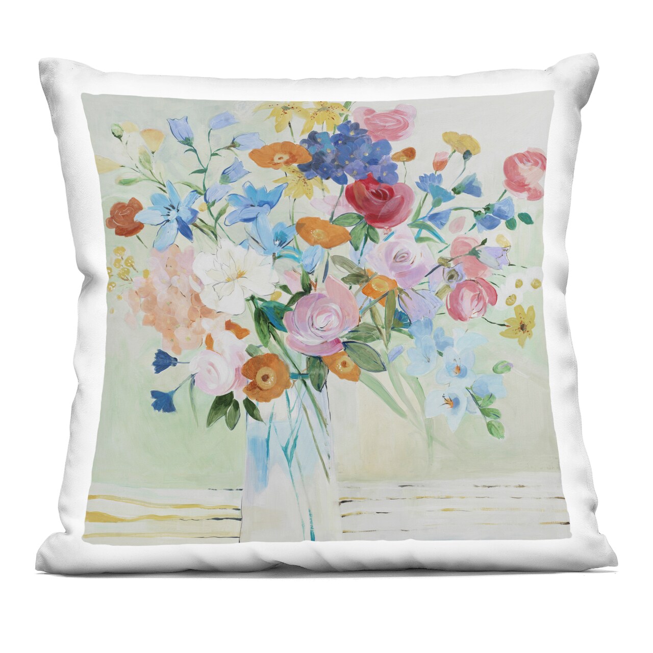 Stupell Industries Abstract Mixed Hued Flowers Decorative Printed Throw Pillow, design by LORENZO COLLECTION, 18 x 7 x 18